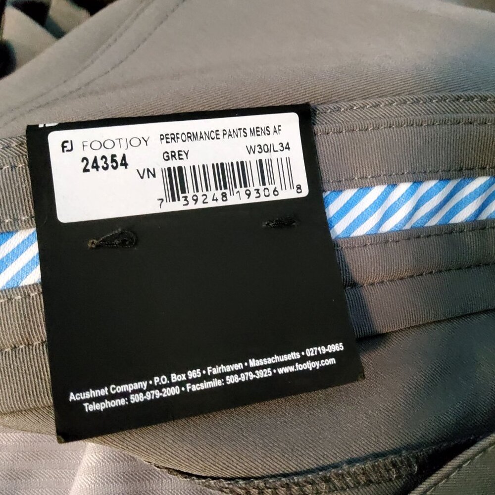 Footjoy Mens Athletic Fit Golf Pants Size 30/34 Polyester/Spandex Gray - Picture 8 of 8